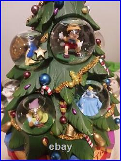 RARE Disney Our Family Tree Multi Character Mini Snow Globes Musical Xmas Tree