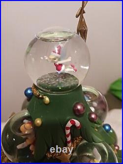 RARE Disney Our Family Tree Multi Character Mini Snow Globes Musical Xmas Tree