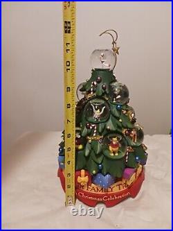 RARE Disney Our Family Tree Multi Character Mini Snow Globes Musical Xmas Tree