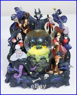 RARE Disney Parks VILLAINS Light Up Musical Snow Globe. Maleficent Captain Hook