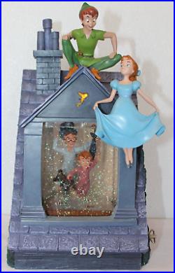 RARE Disney Peter Pan You Can Fly Darling House Snow Music Globe Light