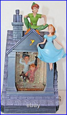 RARE Disney Peter Pan You Can Fly Darling House Snow Music Globe Light