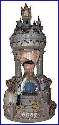 RARE Disney Princess Cinderella Hourglass Snow Globe Lights Up Music WORKS 13.5