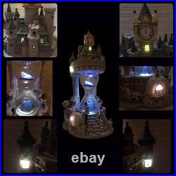 RARE Disney Princess Cinderella Hourglass Snow Globe Lights Up Music WORKS 13.5