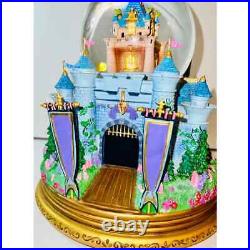 RARE! Disney Store Tinker Bell Castle Double Bubble Musical Rotating Snow Globe