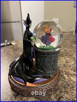 RARE Disney Villains Maleficent Musical Rotating Snow Globe Halloween 2006