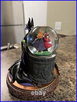 RARE Disney Villains Maleficent Musical Rotating Snow Globe Halloween 2006