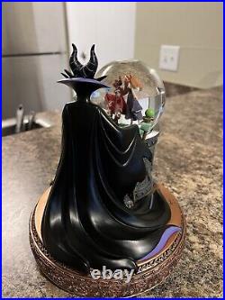 RARE Disney Villains Maleficent Musical Rotating Snow Globe Halloween 2006