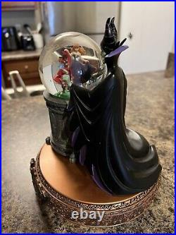 RARE Disney Villains Maleficent Musical Rotating Snow Globe Halloween 2006