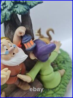 RARE! Large Disney Musical Snow Globe of the Snow White & Seven Dwarfs