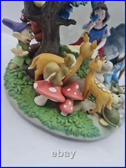 RARE! Large Disney Musical Snow Globe of the Snow White & Seven Dwarfs