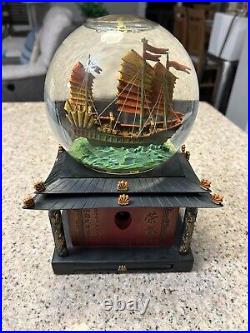 RARE Large Snow Globe Pirates of the Caribbean Worlds End Light Up Music Box