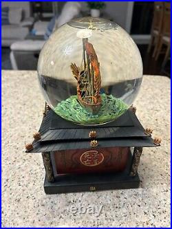 RARE Large Snow Globe Pirates of the Caribbean Worlds End Light Up Music Box