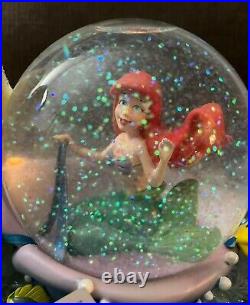 RARE NEW IN BOX Disney The Little Mermaid Ariel Seahorses Musical Snow Globe NIB