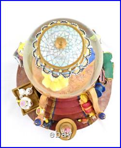 RARE VTG Disney Beauty And The Beast Musical Lighted Snowglobe Snow Water Globe