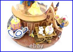 RARE VTG Disney Beauty And The Beast Musical Lighted Snowglobe Snow Water Globe