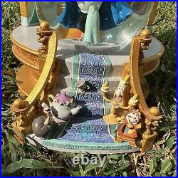 Rare 1991 Beauty and the Beast Snow Globe Library with Working Music Box