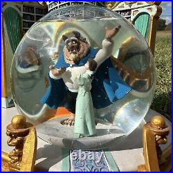 Rare 1991 Beauty and the Beast Snow Globe Library with Working Music Box