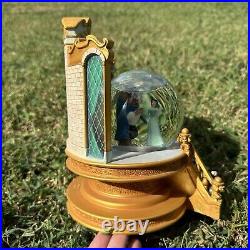 Rare 1991 Beauty and the Beast Snow Globe Library with Working Music Box