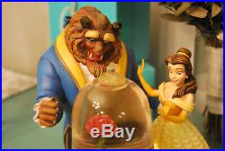 Rare 1991 Disney Beauty And The Beast Musical Rose Snowglobe Snow Globe