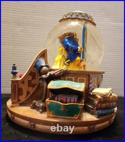 Rare 1991 Disney Beauty & The Beast Musical Snow Globe Excellent Condition