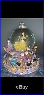 Rare 1991 Disney Beauty and the Beast Belle Musical Snow Globe Be Our Guest'