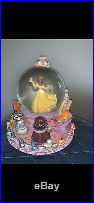Rare 1991 Disney Beauty and the Beast Belle Musical Snow Globe Be Our Guest'