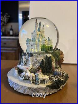 Rare 9 Inch Disney Musical Snow Globe Cinderella's Castle So this is Love MUSIC