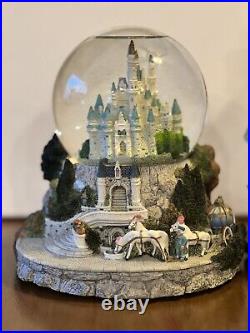 Rare 9 Inch Disney Musical Snow Globe Cinderella's Castle So this is Love MUSIC