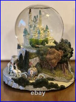 Rare 9 Inch Disney Musical Snow Globe Cinderella's Castle So this is Love MUSIC