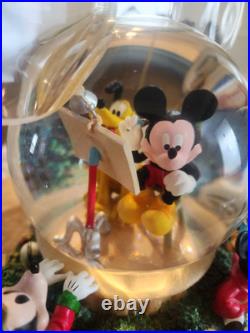 Rare DISNEY MICKEY MOUSE CLUB MARCH Musical Snow Globe