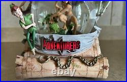 Rare Disney Adventures Aladdin Hercules Tarzan Musical Snow Globe 8.5 Tested