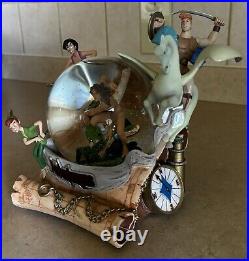 Rare Disney Adventures Aladdin Hercules Tarzan Musical Snow Globe 8.5 Tested