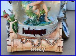 Rare Disney Adventures Aladdin Hercules Tarzan Musical Snow Globe 8.5 with Box