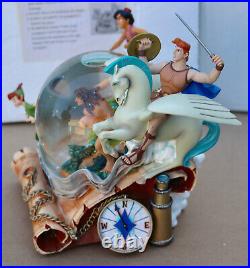 Rare Disney Adventures Aladdin Hercules Tarzan Musical Snow Globe 8.5 with Box