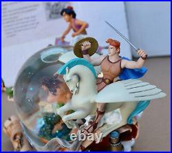 Rare Disney Adventures Aladdin Hercules Tarzan Musical Snow Globe 8.5 with Box