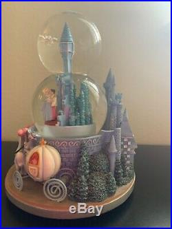 Rare Disney Cinderella Double Snow Globe Wedding Castle (NO MUSIC BOX)