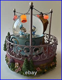 Rare Disney Donald's Teacup Ride Musical Snow Globe Huey, Dewey, Louie Duck Song