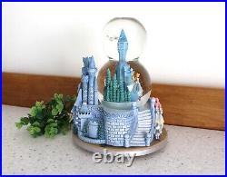 Rare Disney Double 2 Tier Musical Snow Globe Cinderella Prince and Castle /D008