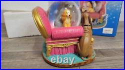 Rare Disney Lady and the Tramp Family Musical Chair Snow Globe Playful Melody