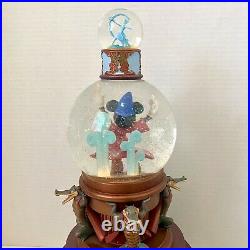 Rare Disney Mickey Fantasia 65th Anniversary Snow Globe WithBox- Music & Light-Up