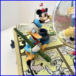 Rare Disney Mickey Mouse In The Comics Musical Snow Globe WithBox WORKS