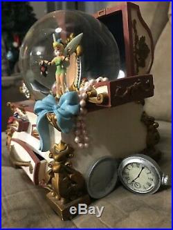 Rare Disney Peter Pan Tinkerbell Music Box Snow Globe Figurine You Can Fly