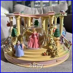 Rare Disney Seasons Princess Musical Snowglobe Cinderella, Ariel, Aurora, Belle