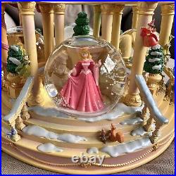 Rare Disney Seasons Princess Musical Snowglobe Cinderella, Ariel, Aurora, Belle