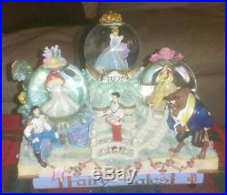 Rare Disney Share a Dream Come True Fairy Tales Snow Globe Parade music & lights