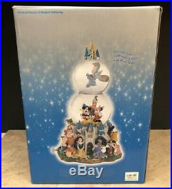 Rare Disney Store Musical Double Snow Globe Character Parade Magical Gathering