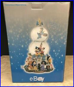 Rare Disney Store Musical Double Snow Globe Character Parade Magical Gathering