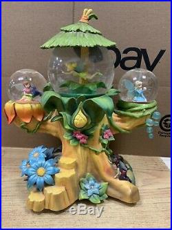 Rare Disney Store Tinker Bell Fairyland Music Snow Globe You Can Fly Tree Fairy