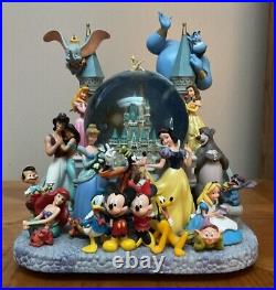 Rare Disney World WDW Wishes 29 Characters Storybook Snow Globe Light Up Musical